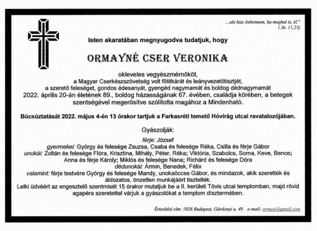 Ormayné Cser Veronika